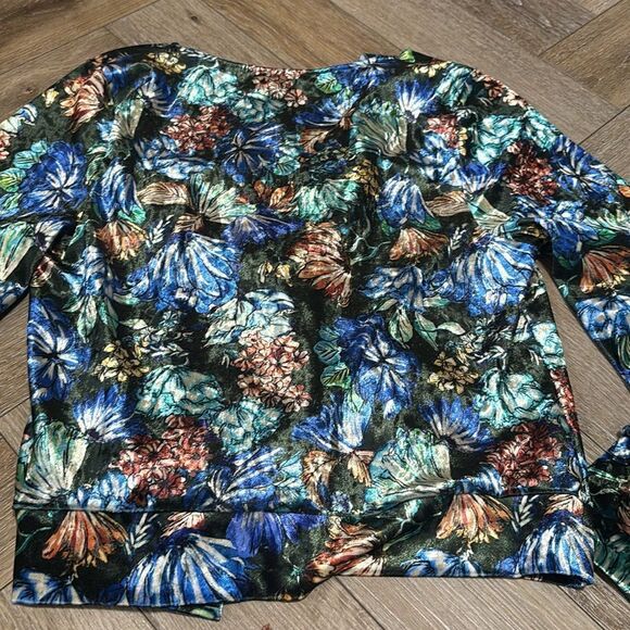 Zara Floral Wrap Top Crushed Velvet - Picture 5 of 5